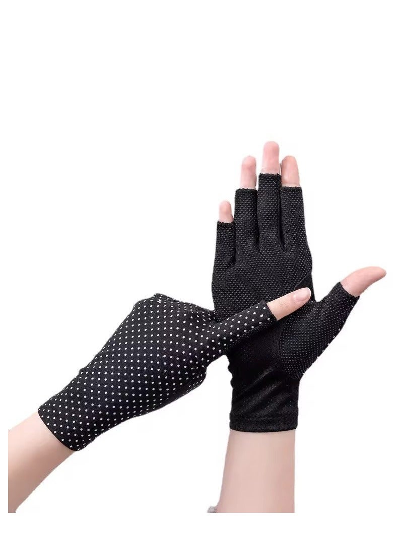 Glowudz 1Pair Anti Slip uv Protection Daily Life Gloves Black  - Image 1