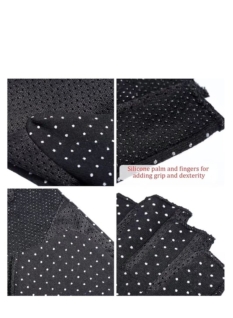 Glowudz 1Pair Anti Slip uv Protection Daily Life Gloves Black  - Image 2