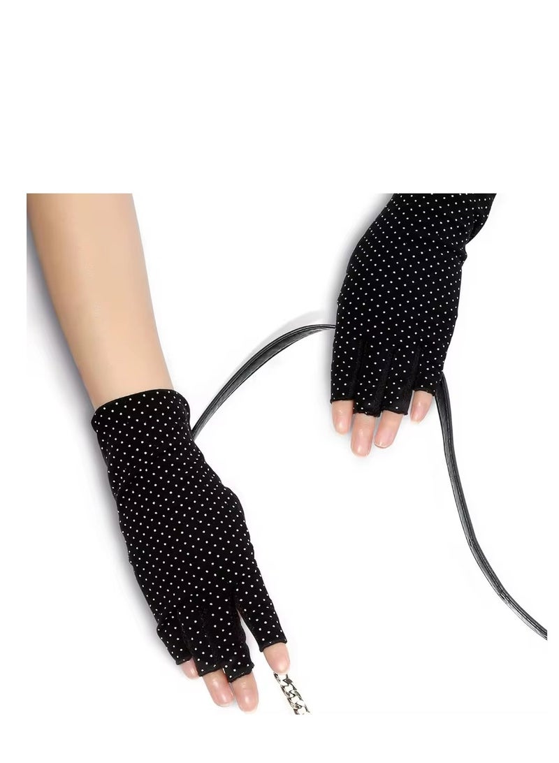 Glowudz 1Pair Anti Slip uv Protection Daily Life Gloves Black  - Image 3