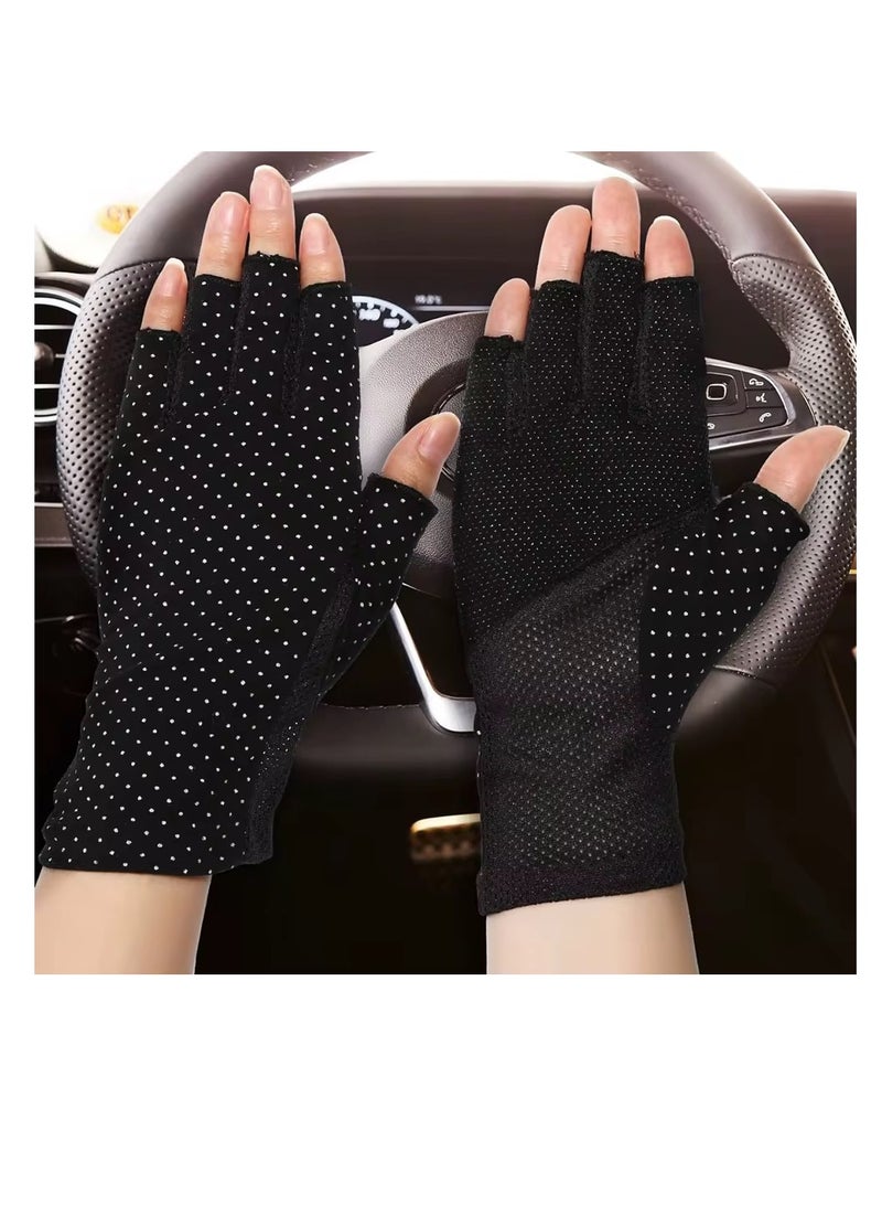 Glowudz 1Pair Anti Slip uv Protection Daily Life Gloves Black  - Image 4