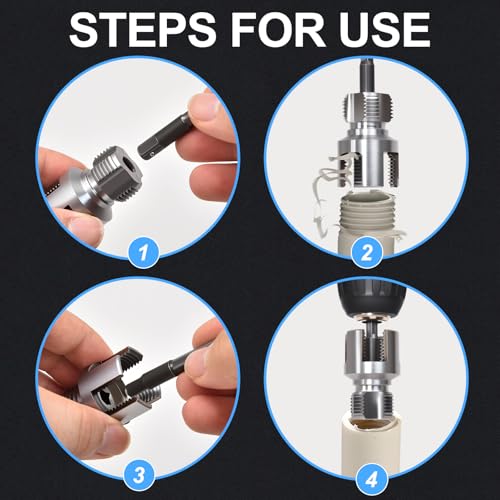 Muaoush 3PCS PVC Pipe Threader Kit - Dual-Function Internal & External Pipe Threading Tool for 1/2"& 3/4" & 1" PVC/Plastic Pipes - Image 3