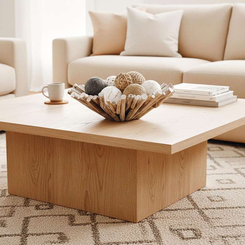 Pan Home Drift Teak Wood Decor Platter - White Wash - Image 1