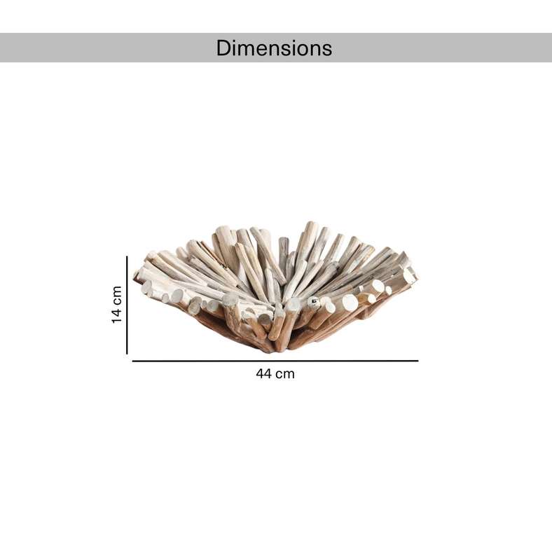 Pan Home Drift Teak Wood Decor Platter - White Wash - Image 5