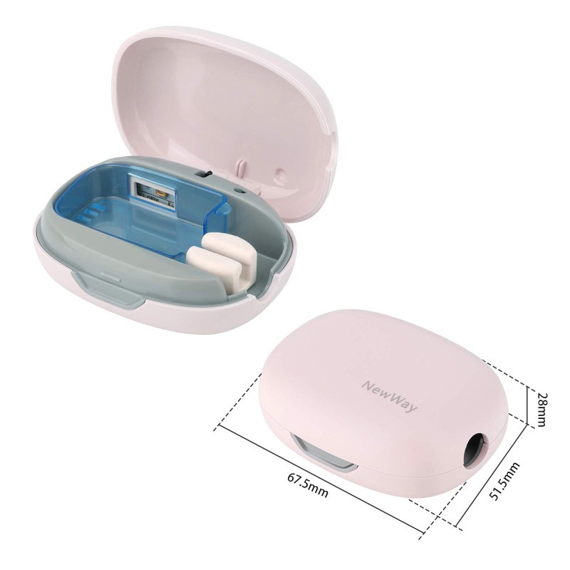 NewWay Mini Toothbrush Cover Rechargeable Travel Toothbrush Case with Holder for Houshold and Traving or Business Trip Pink - Image 4