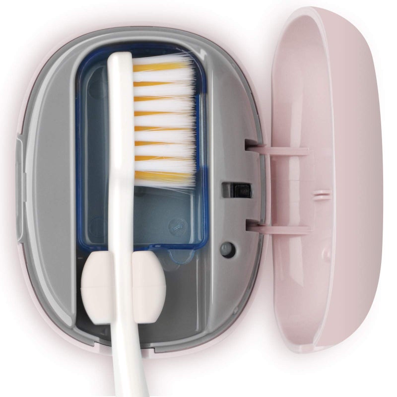 NewWay Mini Toothbrush Cover Rechargeable Travel Toothbrush Case with Holder for Houshold and Traving or Business Trip Pink - Image 2