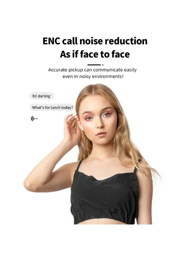 Touch Color Screen Compartment Noise Reduction In-Ear Wireless Bluetooth Headset Business Sports Hd Sound Quality White - Image 3