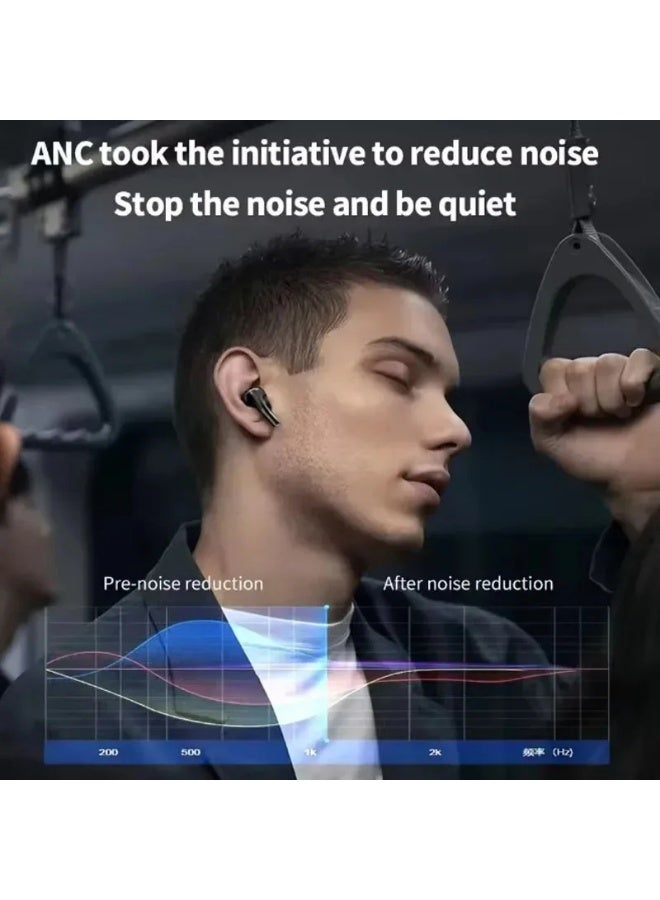 Touch Color Screen Compartment Noise Reduction In-Ear Wireless Bluetooth Headset Business Sports Hd Sound Quality White - Image 2