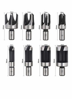 SYOSI Wood Plug Cutters, 8 Pcs Wood Plug Cutter Drill Bit Set, 5/8" 1/2" 3/8" 1/4" Straight and Tapered Taper Cutting Tool Cork Drill Bit Woodworking Claw Cork Drill Hole Saw Tool for Woodworking  - Image 3