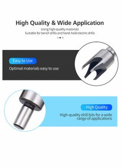 SYOSI Wood Plug Cutters, 8 Pcs Wood Plug Cutter Drill Bit Set, 5/8" 1/2" 3/8" 1/4" Straight and Tapered Taper Cutting Tool Cork Drill Bit Woodworking Claw Cork Drill Hole Saw Tool for Woodworking  - Image 4