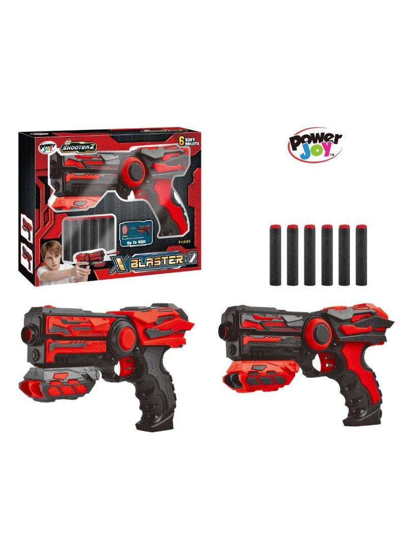 Power Joy Power Joy Shooterz X Blaster-2 with 6 Foam Bullets, Assorted 1 Piece (Color May Vary) | Action Games | Interactive Game | Toy Blaster | Toy Gun Can shoot over 45 feet! | Gift for Kids and Adults  - Image 1