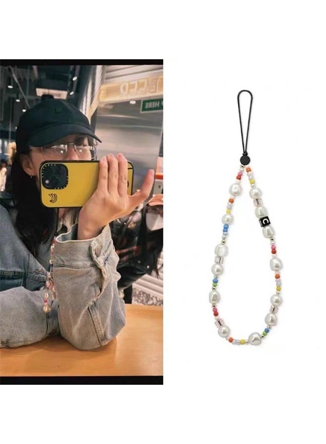 Phone Charm Phone Wrist Strap for Women Phone Chain Phone Lanyard Handmade Cell Phone Accessories for Women Classic Pearl  - Image 1