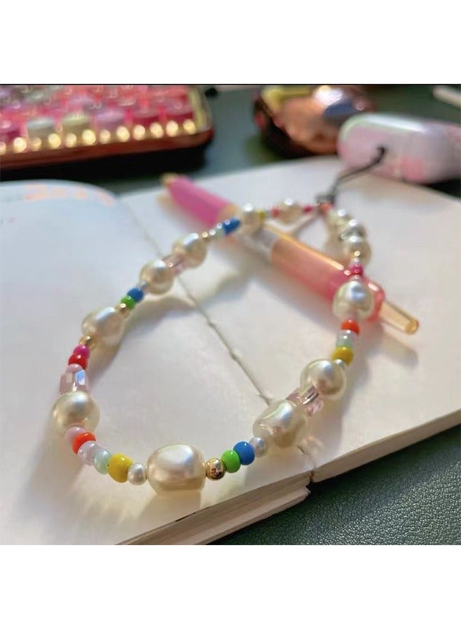 Phone Charm Phone Wrist Strap for Women Phone Chain Phone Lanyard Handmade Cell Phone Accessories for Women Classic Pearl  - Image 3