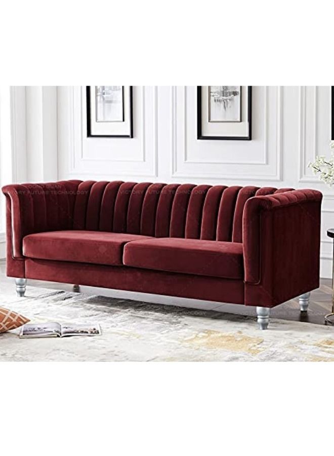 Stunning Mehroon 3 Seater Sofa with Modern European Design 220x80x80