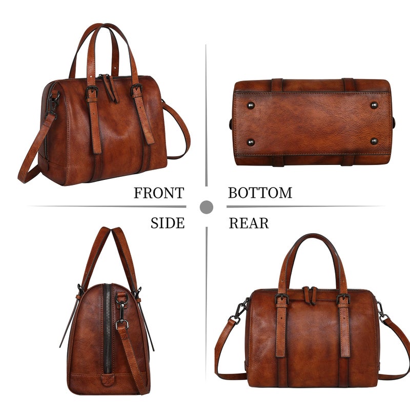 Iswee Shoulder Bags for Women Satchel Purse Brown Leather Hobo Bags Travel Crossbody Bags for Women Lightweight Purse(Brown) - Image 4