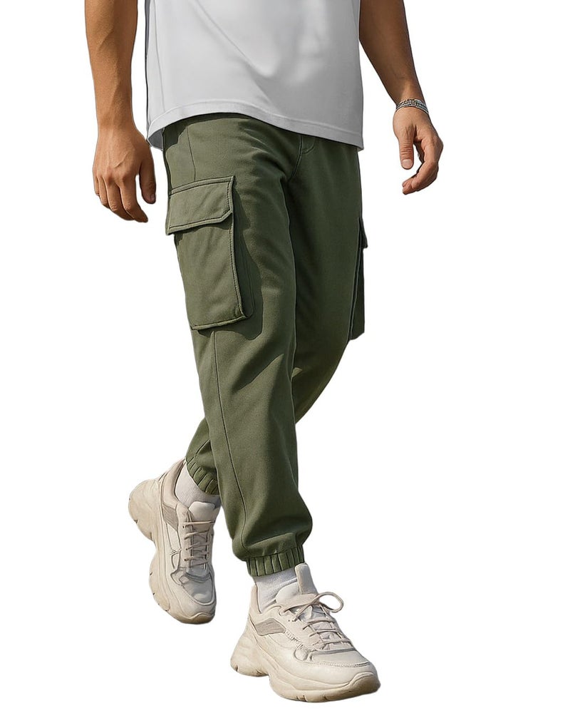 Bewakoof Air 1.0 Men's Solid Oversized Joggers_552881_Green_2XL - Image 1