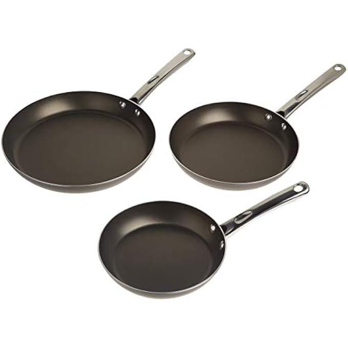 Farberware 20065 Kitchen Ease Nonstick Frying Pan SetFry Pan SetSkillet Set  8 Inch 10 Inch And 11 Inch Black - Image 1