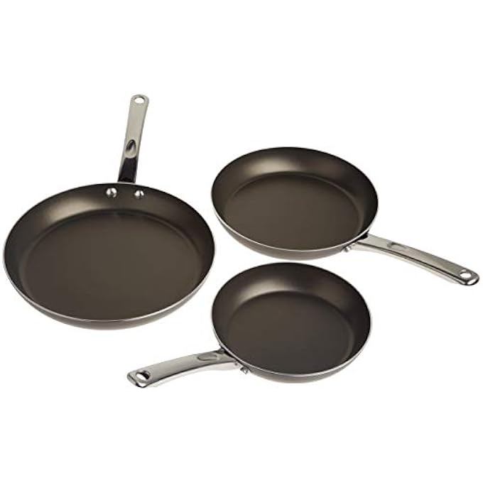 Farberware 20065 Kitchen Ease Nonstick Frying Pan SetFry Pan SetSkillet Set  8 Inch 10 Inch And 11 Inch Black - Image 2