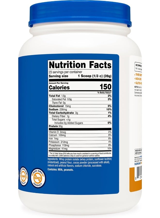 Nutricost Whey Protein Isolate Chocolate Peanut Butter, 2 Pound Protein Powder - Image 2