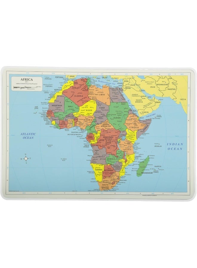Painless Learning Educational Placemats Sets USA Africa Asia and Europe Maps Non Slip Washable - Image 3