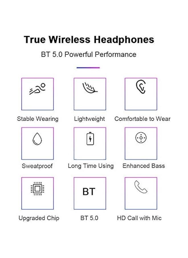 Generic - 5.0 Mini TWS Earbuds True Wireless Headphones Sport Headset In-ear Earphones with Mic Charging Case Battery Digital Display - Image 1