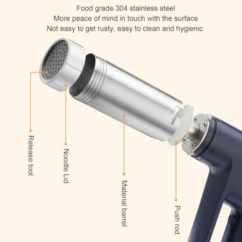 Handheld Electric Pasta Maker, 11.4x7.9x3.5in Rechargeable Cordless Pasta Machines, Portable Noodle Maker, Automatic Noodle Press Machine Homemade Spaghetti Maker for Home - Image 4