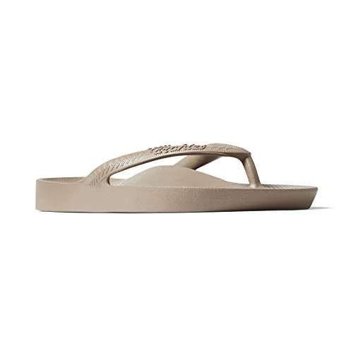 Archies Arch Support Flip Flops for Men & Women – Orthotic Sandals for Plantar Fasciitis Relief – Lightweight, Cushioning, Shock-Absorbing Sandals for Walking, Foot Pain & All-Day Comfort - Taupe (US Men's 10 / US Women's 11) - Image 3