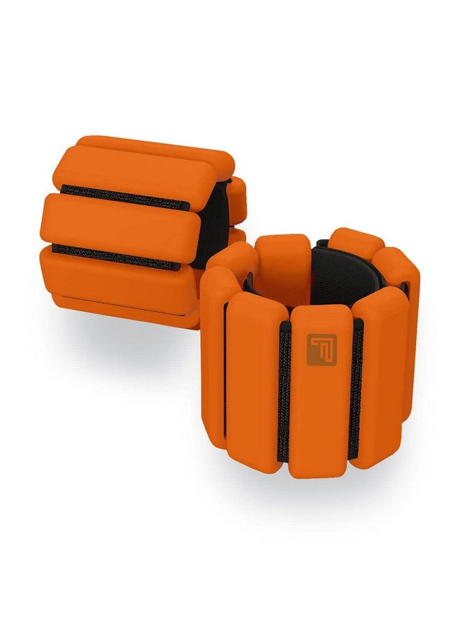 Flexnest The Flexbangle Wrist & Ankle Weights Set, Adjustable & Sweat Resistant for Dance, Exercise, Walking, Jogging, Gymnastics, Yoga, Cardio, Free Size, Pack of 2, 1 Pound Each - Orange - Image 1