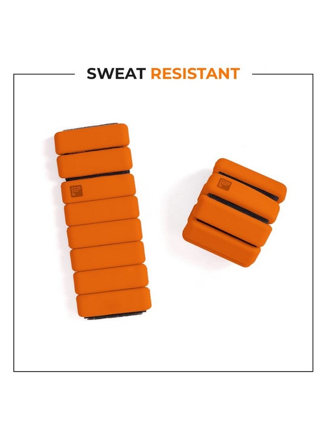 Flexnest The Flexbangle Wrist & Ankle Weights Set, Adjustable & Sweat Resistant for Dance, Exercise, Walking, Jogging, Gymnastics, Yoga, Cardio, Free Size, Pack of 2, 1 Pound Each - Orange - Image 4