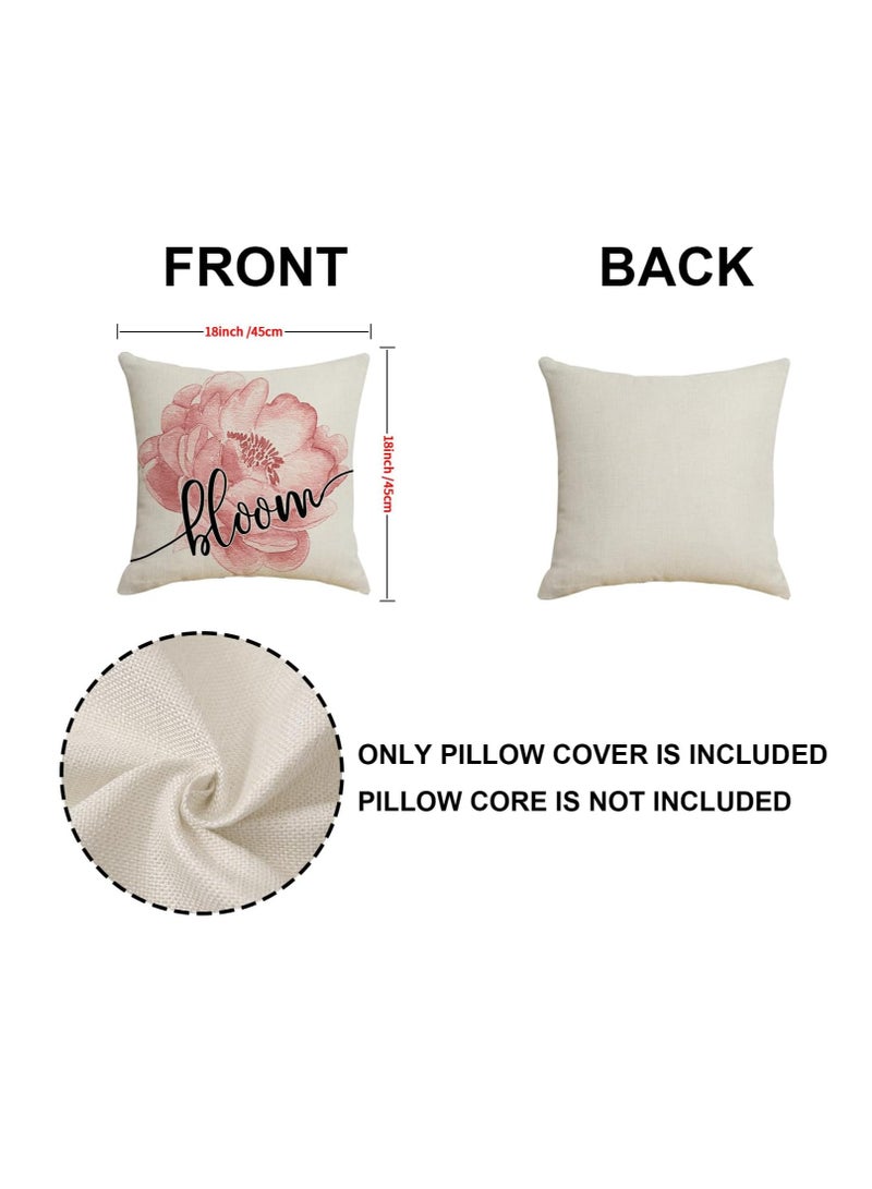 DIOTTI Cushion Covers,45 * 45cm Home Sweet Home Eucalyptus Leaves Throw Pillow Covers Set of 4, Spring Summer Seasonal Decorations For Outdoor Patio Garden Blench Living Room Sofa Farmhouse Decor(Style 2) - Image 5