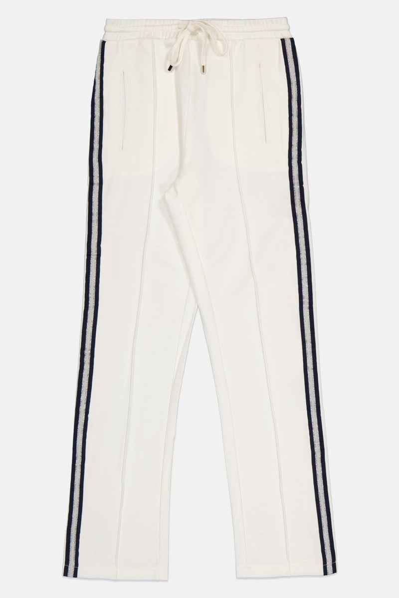 Reiko Women Street Fit Solid Straight Leg Pants, White - Image 3