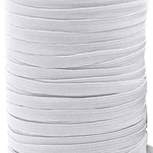 Aakriti Elastic Knitted Crochet for Mask Making Elastic Ribbed Fabric Spool Elastic Bands Elastic Rope Elastic Cord Heavy Stretch Elastic Spool Knit for Sewing White 4mm C3 300 Meter - Image 5