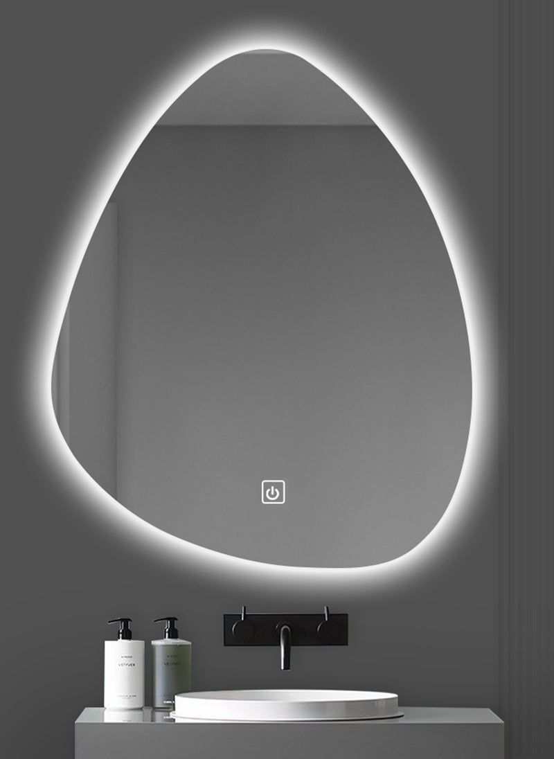 Sharpdo Creative Water Drop Shape LED Bathroom Mirror with Light, Wall Mounted, 3-Color Stepless Dimming, Touch Switch  - Image 2