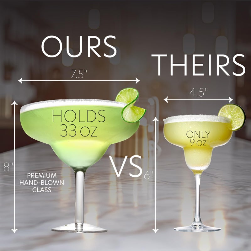 SCS Direct Extra Large Giant Cinco De Mayo Margarita Glass - 34oz - Fits about 3 typical margaritas! - Image 2