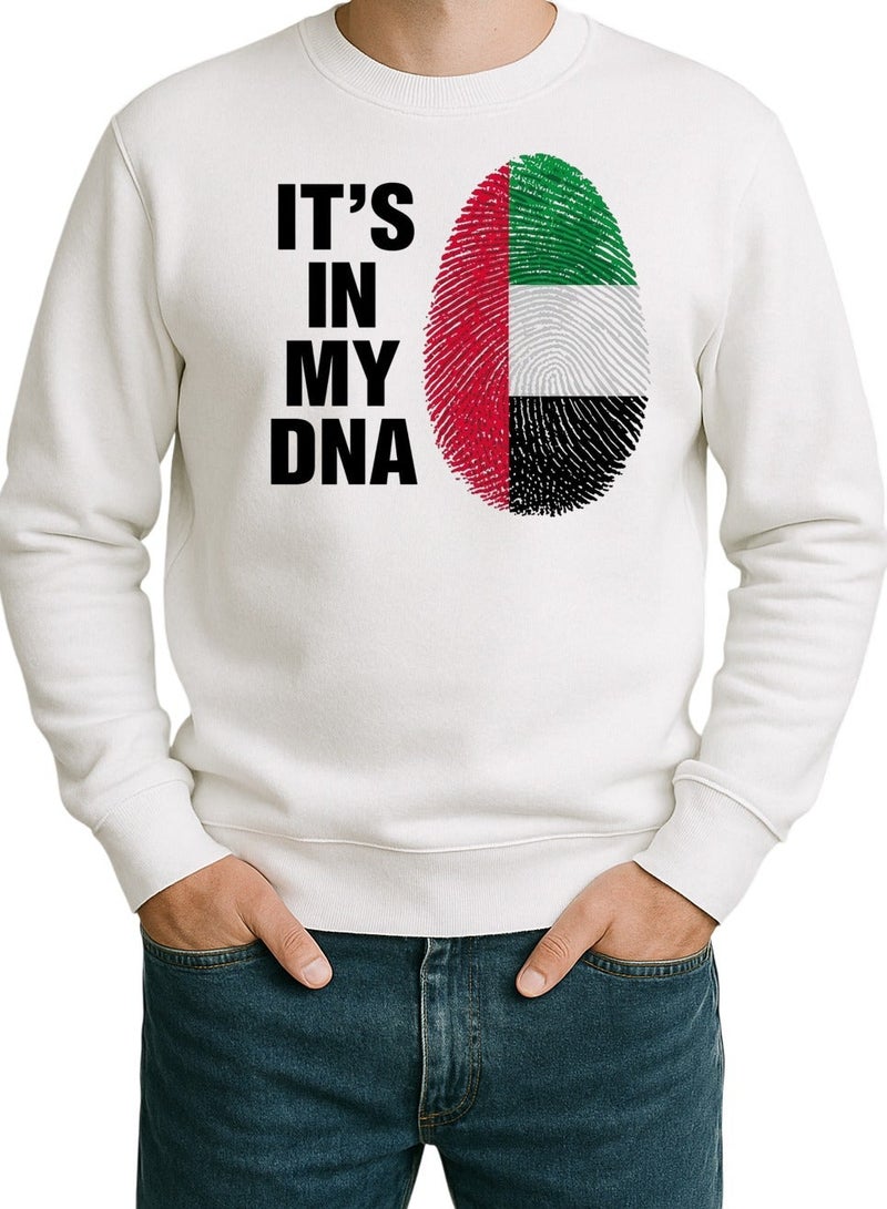 UAE Flag Fingerprint Sweatshirt – It’s in My DNA Design | Unisex Emirati Heritage Pullover - Image 1
