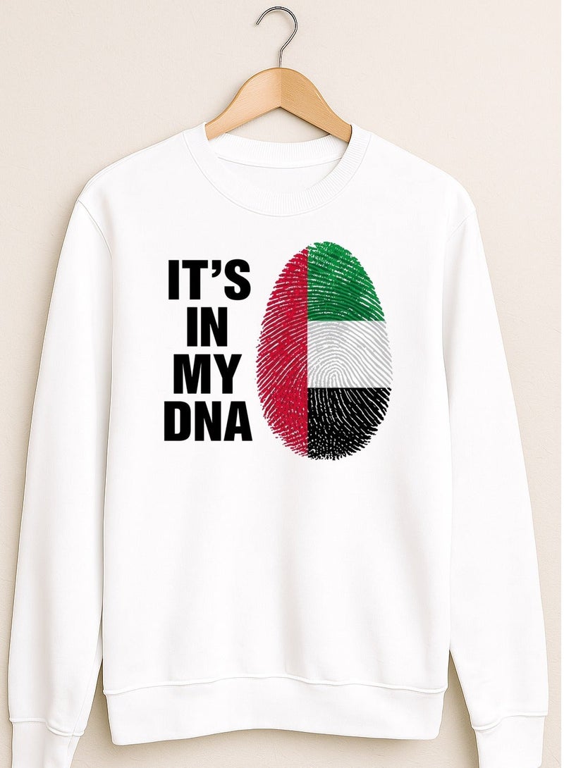 UAE Flag Fingerprint Sweatshirt – It’s in My DNA Design | Unisex Emirati Heritage Pullover - Image 2