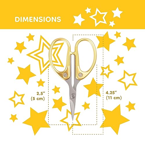 BambooMN JubileeYarn Sharp Titanium Embroidery Craft Scissors w/Sheath - Gold - 1 Pair - Image 3