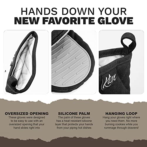 Kisx Oven Mitts Heat Resistant – (Aqua Color) Mini Oven Mitts, Silicone Gloves Heat Resistant, Kitchen Gloves for Cooking, Silicone Oven Mitts & Pot Holders Sets, Kitchen Pot Holders & Oven Mitts Sets - Image 3
