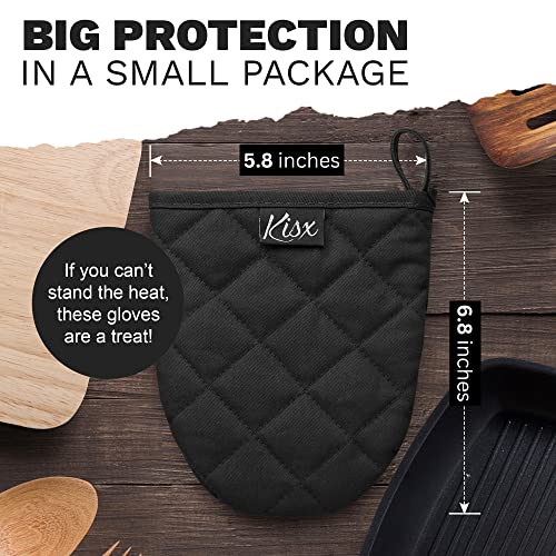 Kisx Oven Mitts Heat Resistant – (Aqua Color) Mini Oven Mitts, Silicone Gloves Heat Resistant, Kitchen Gloves for Cooking, Silicone Oven Mitts & Pot Holders Sets, Kitchen Pot Holders & Oven Mitts Sets - Image 2
