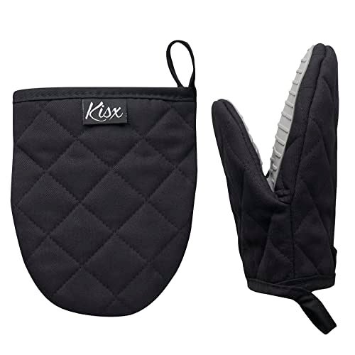 Kisx Oven Mitts Heat Resistant – (Aqua Color) Mini Oven Mitts, Silicone Gloves Heat Resistant, Kitchen Gloves for Cooking, Silicone Oven Mitts & Pot Holders Sets, Kitchen Pot Holders & Oven Mitts Sets - Image 1