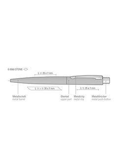 Uma Retractable Metal Ballpoint Pen With Stone Look And Touch From UMA Made In Germany Dark Grey  - Image 2