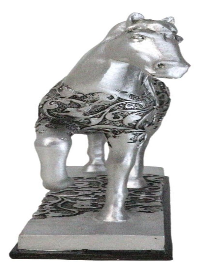Ebros Gift Ebros Equestrian Filigree Design Graceful Sauntering Silver Horse Statue 7.75" Long Exotic Carved Stallion with Base Animal Decor Sculpture - Image 3