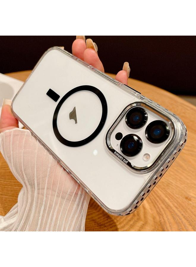 زبون جراب لهاتف iPhone 13 Pro Max جراب هاتف MagSafe شفاف مع فيلم عدسة - Image 1