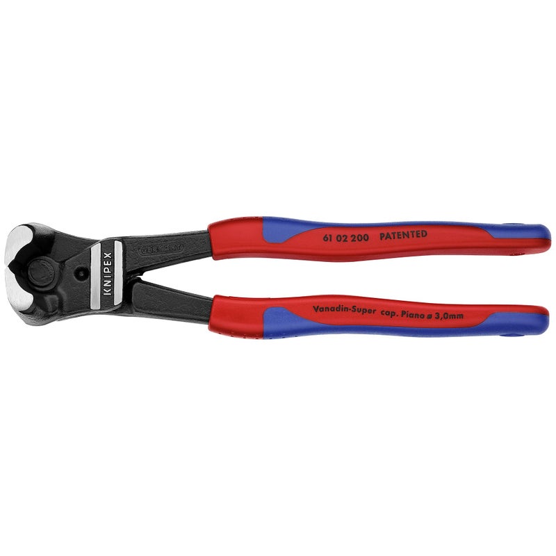KNIPEX 62 02 200 Tools High Leverage Bolt End Cutting Nippers MultiComponent 6102200