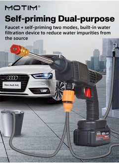 Motim 24V Cordless Electric High Pressure Wash Gun, Handheld Pressure Washer, Included Pressure Washer Nozzle Tip, 5M Water Pipe Used for Floor Cleaning of Car Washes and Garden Watering  - Image 2