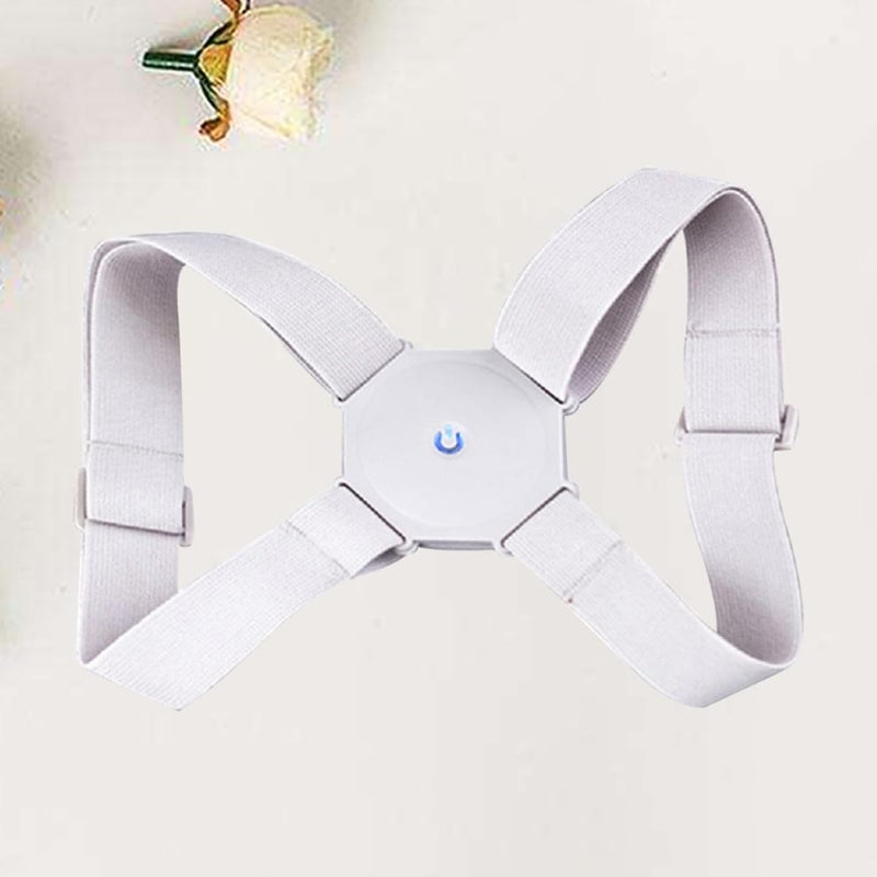 USB Rechargeable Posture Corrector Belt Adjustable Grey Back Brace with Vibration Reminder - Image 4
