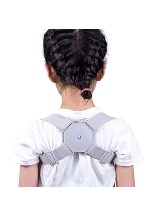 USB Rechargeable Posture Corrector Belt Adjustable Grey Back Brace with Vibration Reminder - Image 1