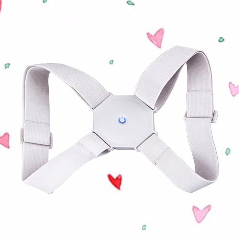 USB Rechargeable Posture Corrector Belt Adjustable Grey Back Brace with Vibration Reminder - Image 5