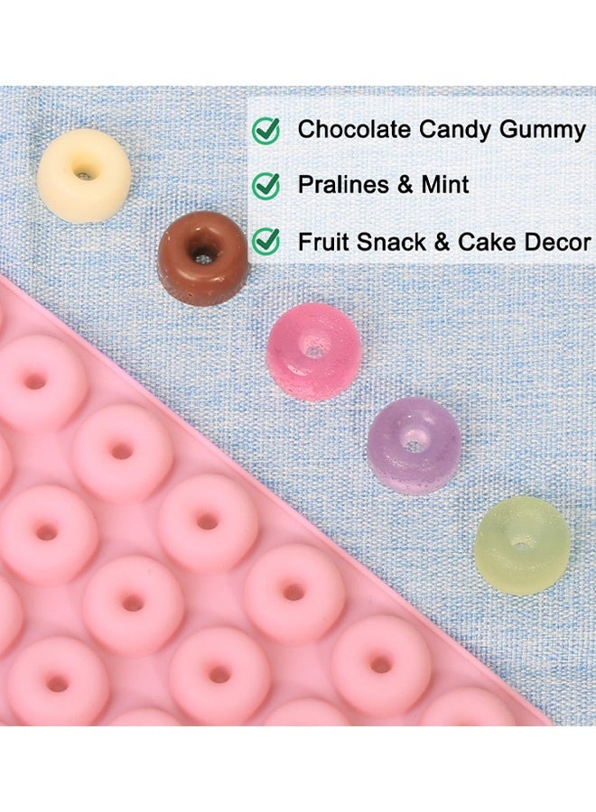 2 PCS Mini Donut Silicone Mold, 48 Cavities Donut Molds For Chocolate Candy Gummy, Food Grade Silicone Mini Doughnut Molding Trays For Homemade Mint/Snacks/Cake Decoration - Image 3