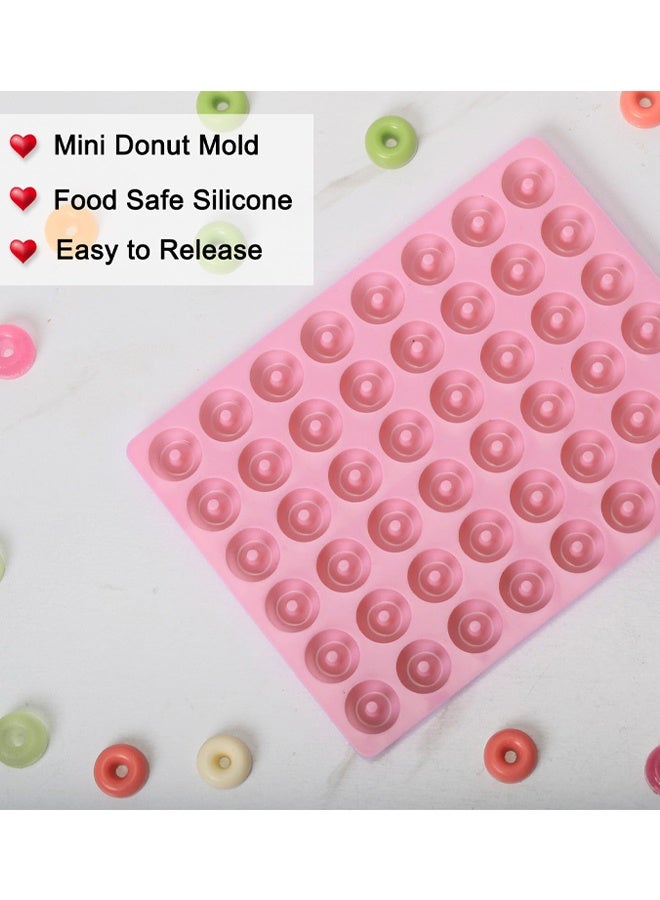 2 PCS Mini Donut Silicone Mold, 48 Cavities Donut Molds For Chocolate Candy Gummy, Food Grade Silicone Mini Doughnut Molding Trays For Homemade Mint/Snacks/Cake Decoration - Image 4