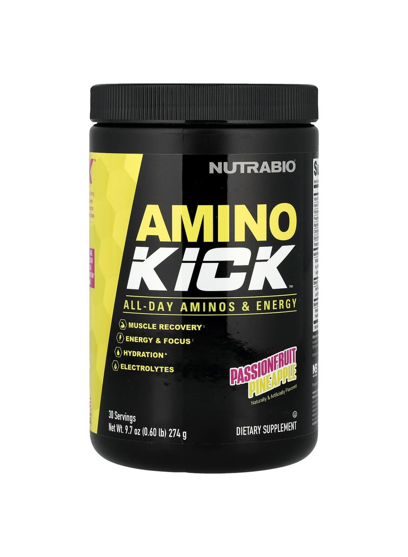 NutraBio Amino Kick™, Passionfruit Pineapple, 9.7 oz (274 g)